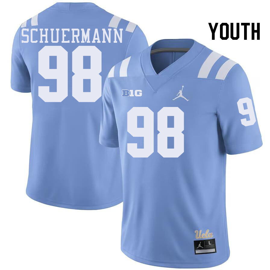 Youth #98 Luke Schuermann UCLA Bruins College Football Jerseys Stitched-Power Blue